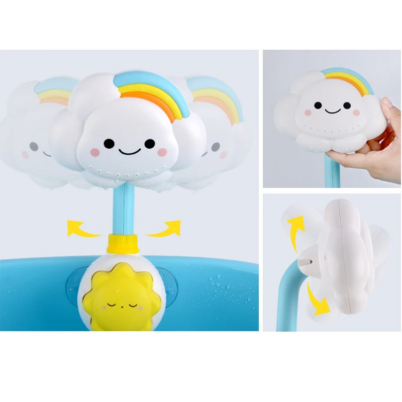 

Baby Bath Toys Cloud Bathtub Showers Bathing Spouts Suckers Folding Faucet Children Bath Toys Cute Spray Shower Kids Gift