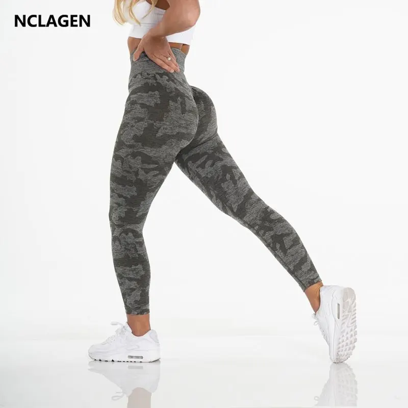 

Спортивные женские штаны NCLAGEN для йоги, камуфляжные Капри со снежинками для тренировок, жаккардовые бесшовные леггинсы для спортзала и бега, леггинсы для фитнеса