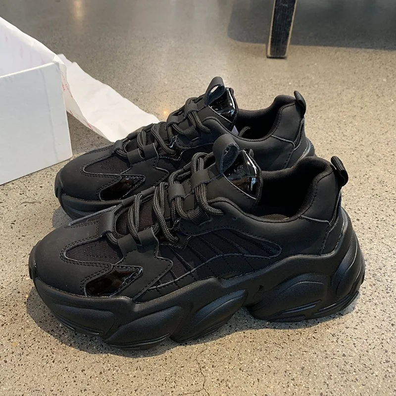 

Spring Autumn Fashion Increasing Platform Sport Shoes Woman Casual Breathable Comfortable Lace-up Sneakers Zapatos Para Mujer