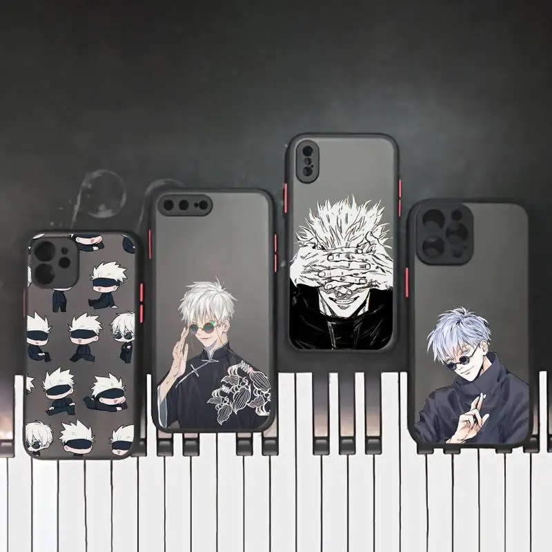 

gojo satoru Jujutsu Kaisen anime Phone Case matte transparent For iphone 7 8 11 12 plus mini x xs xr pro max cover