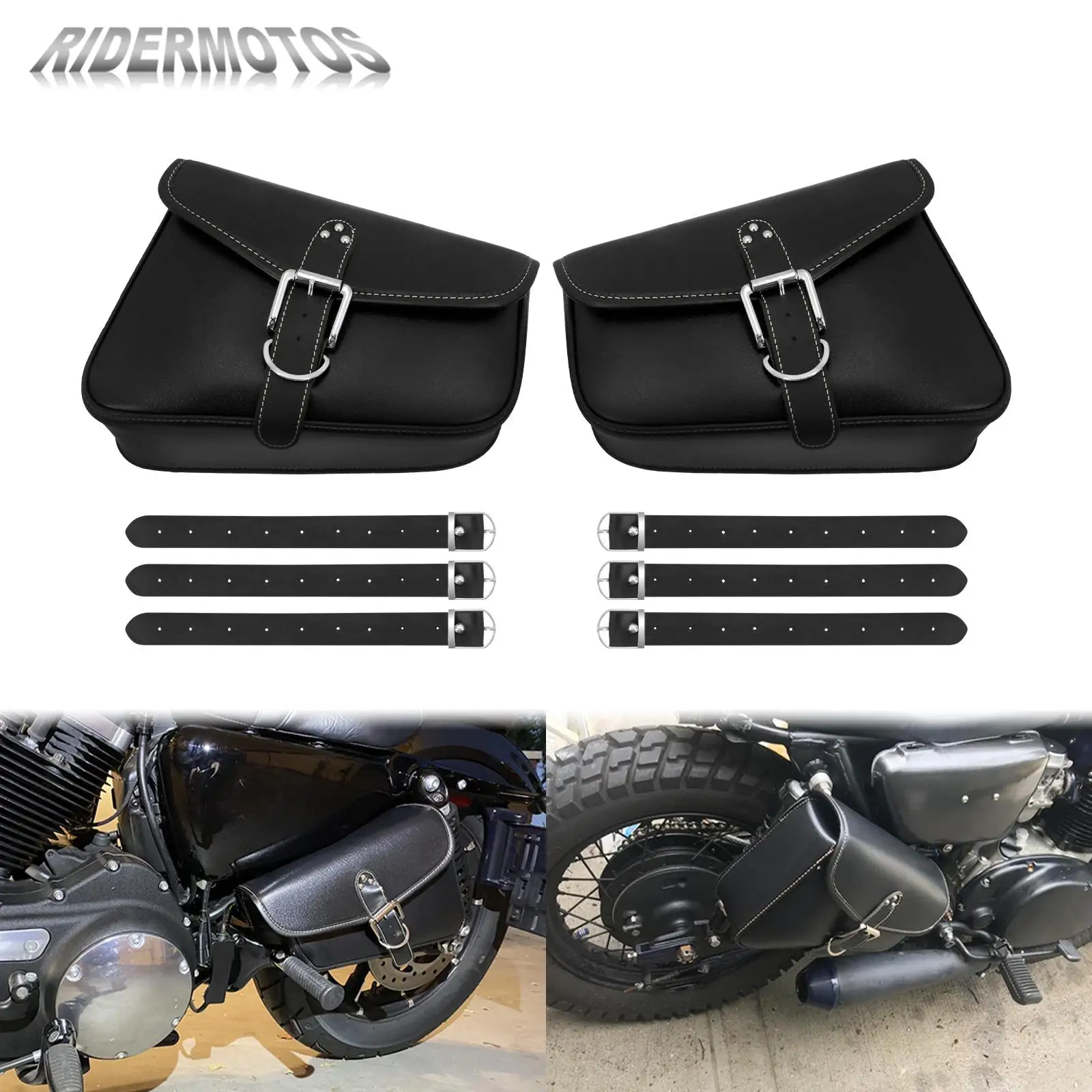 

Motorcycle PU Leather SaddleBags Side Waterproof Tool Bags For Harley Sportster XL883 1200 Dyna Touring Street Glide Softail
