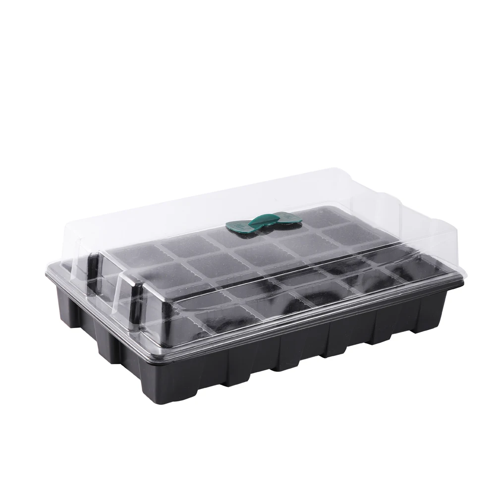 

36x23x10.5cm Flower Pot Seeds Seedling Tray Sprout Plate 24-Cells Nursery Pots Tray With Transparent Lids Box For Gardening