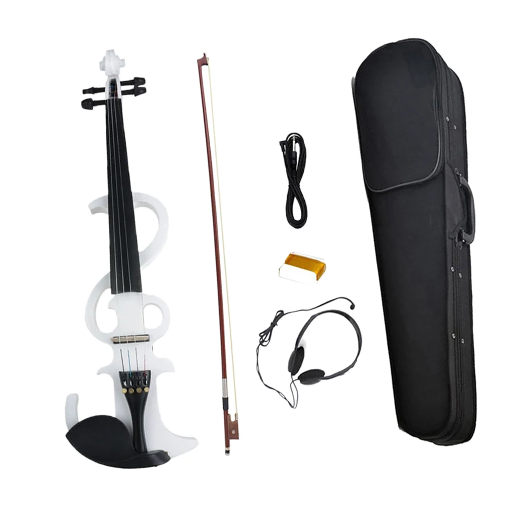 4/4 полноразмерная электрическая скрипка 4 строки Искусственная черная Кленовая