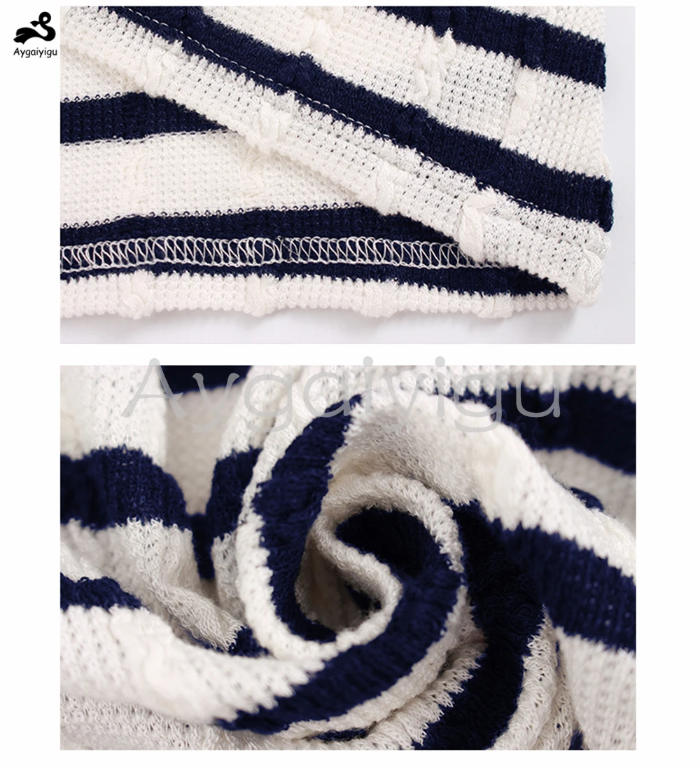 

Aygaiyigu Large Big Size Women Striped Shirts Plus Size Ladies Casual Blouses V-neck Long Sleeve Spring Autumn Knotted Clothing