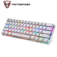 motospeed ck62 usb wired bluetooth wireless dual mode mechanical rgb backlit gaming keyboard 61 keys portable mini keyboard