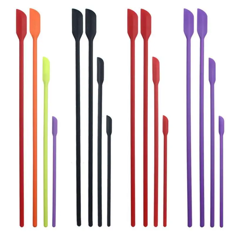 

4PCS/Set Silicone Spatula Set Long Handle Mini Spatulas Milk Baking Powder Scraper Resistant Kitchen Utensils Tool Z0Q7