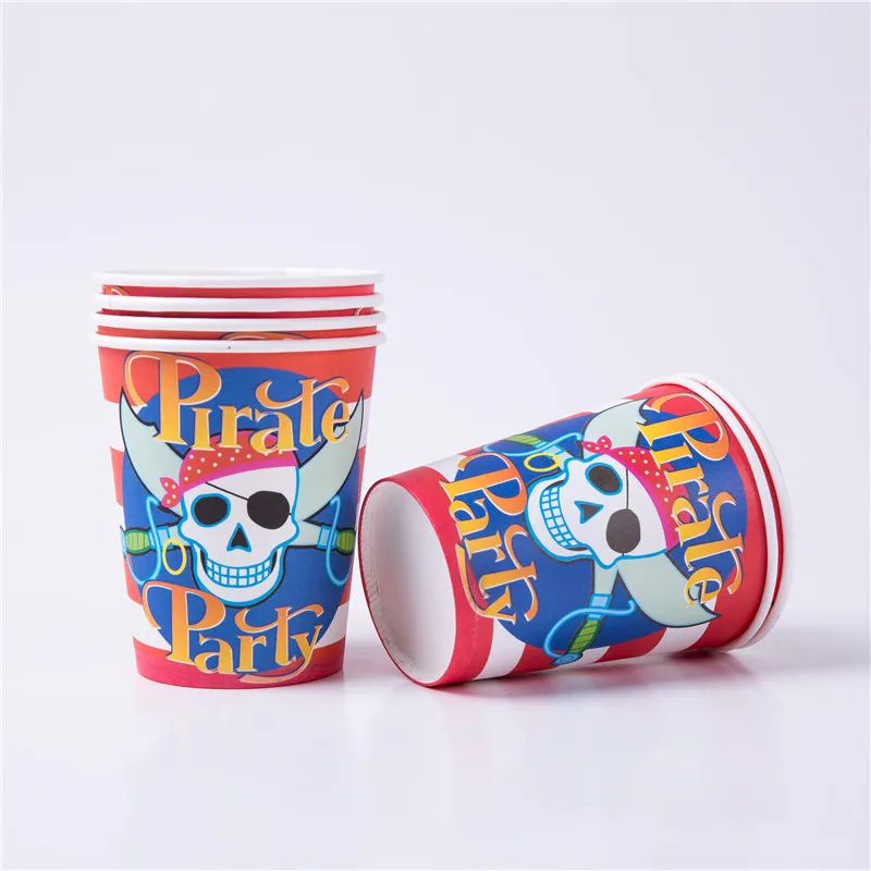 Пиратский вечерние тема набор одноразовой посуды Бумага пластины салфетки
