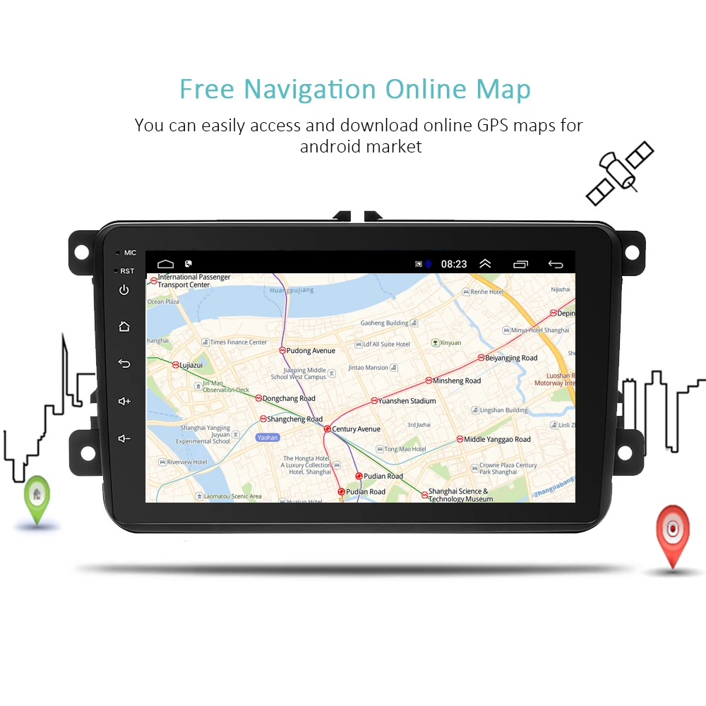 Podofo 8 ''Android 1 автомобильный Радио MP5 мультимедийный видео плеер GPS WIFI авто