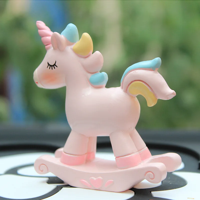 Украшение автомобиля в форме милого единорога Креативные украшения резиновые