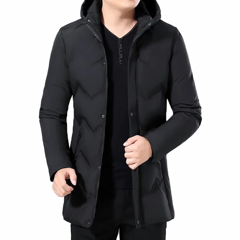 Новая мужская одежда модная куртка с капюшоном Мужское пальто толстое теплое