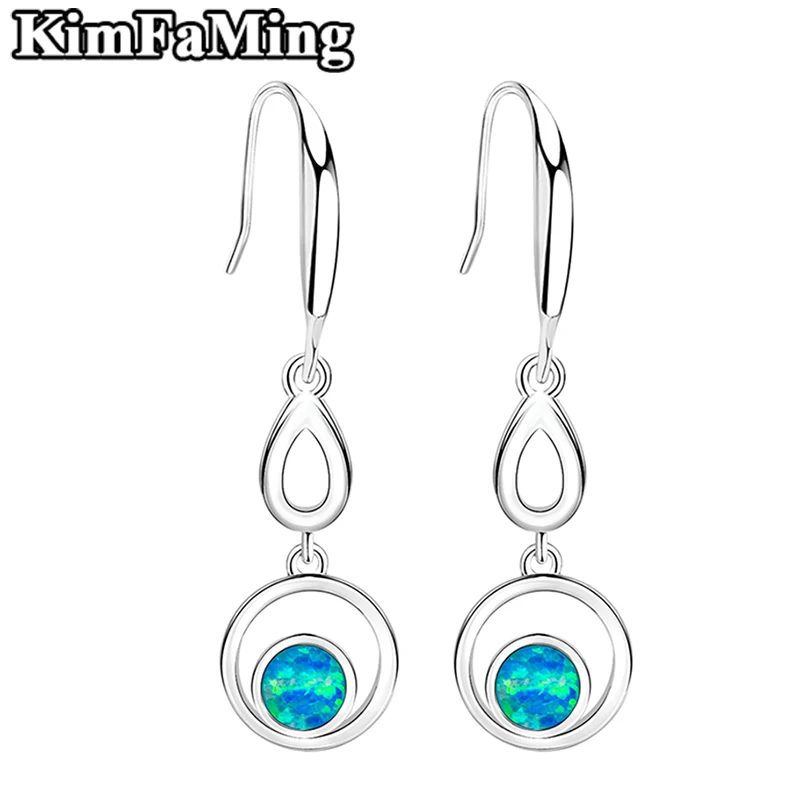 

Delicated Female Opal Casual 925 Silver Long Dangle Earrings Elegant Women Fine Jewelry Party/Office OPE056