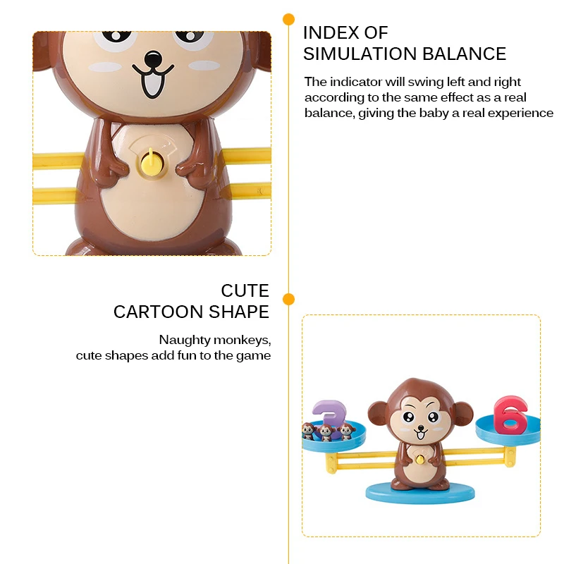 Настольные игрушки весы балансирующая игра обезьяна Math Match Дети раннего