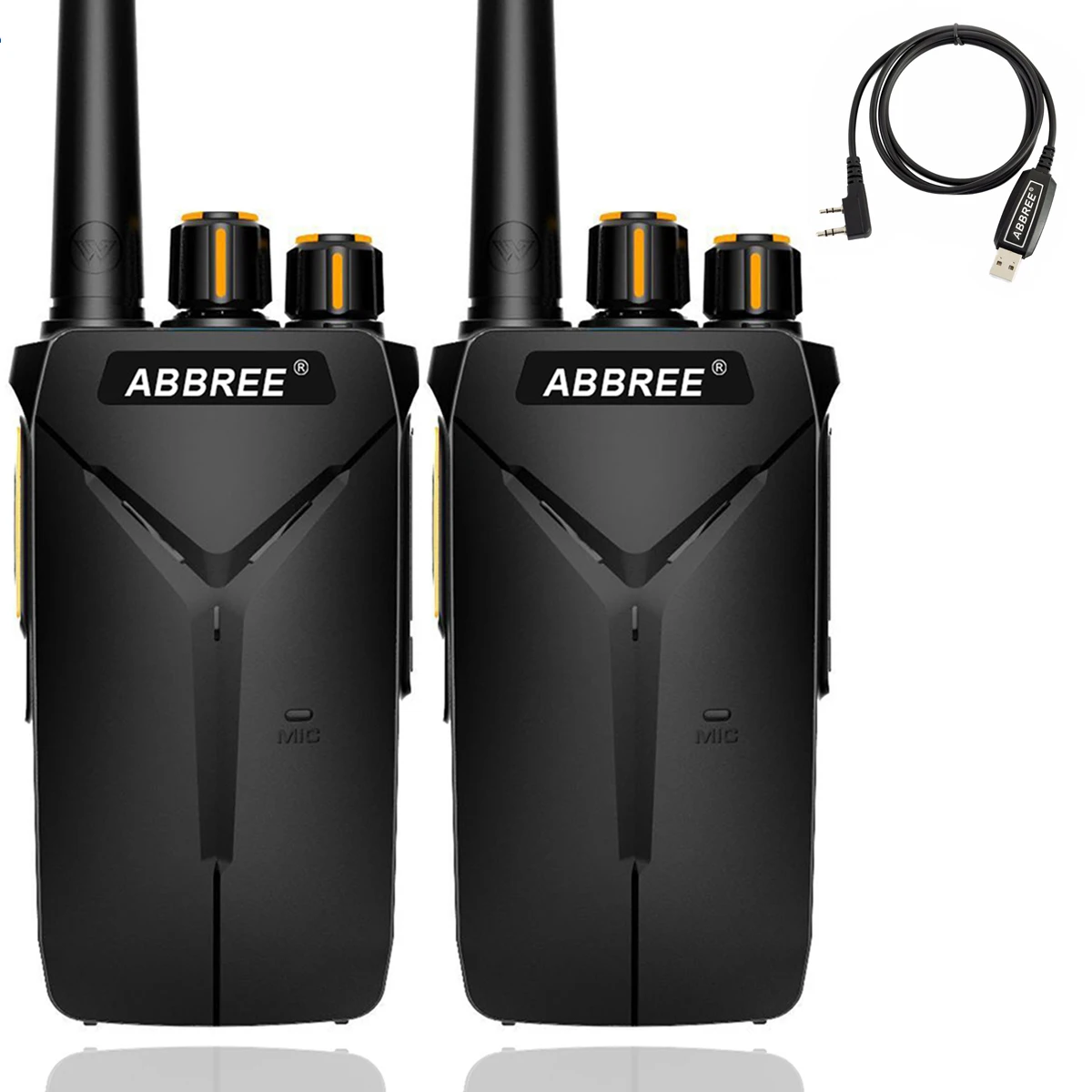 add programming 2 шт. ABBREE AR-F1 10 км Большая дальность мощная рация Портативный CB 5 Вт UHF 400-470 МГц любительский двухполосный радиоприемник - Цвет: add programming