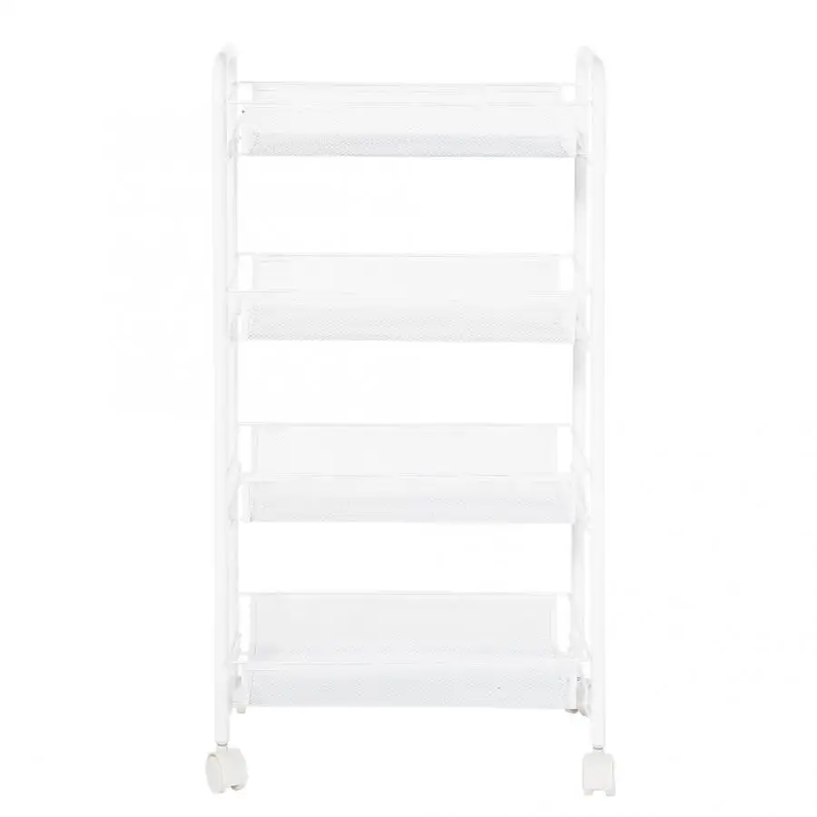 Съемный 4 яруса металлический стеллаж для хранения колесиков тележка