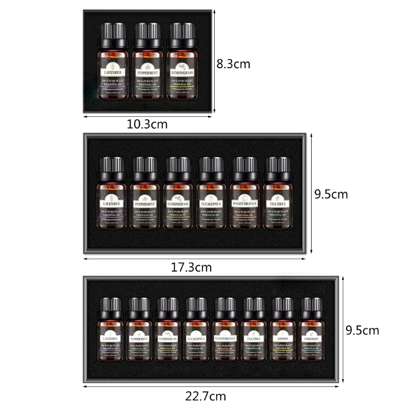 

3/6/8 Bottle/box 10ml Aromatherapy Pure Essential Oil Set Aroma Diffuser Peppermint Plant Oil Scented Body Massage Oil C1FF