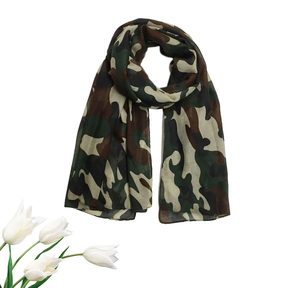Новый женский шарф в Военном Стиле камуфляжная шаль с принтом длинный легкий