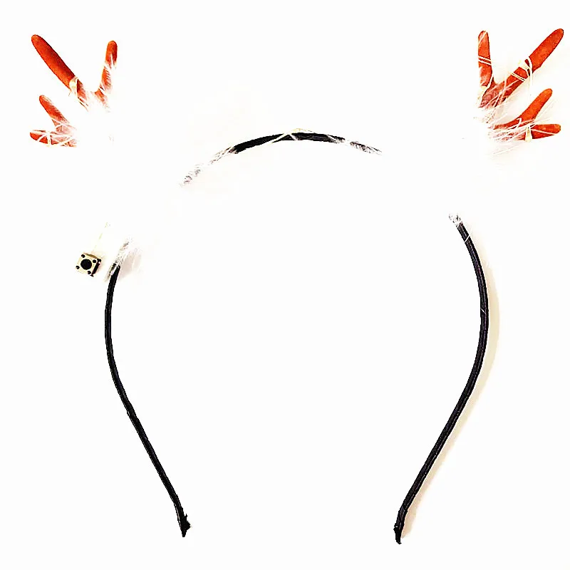 

Glowing feather antler headband concert glowing headband Christmas headband