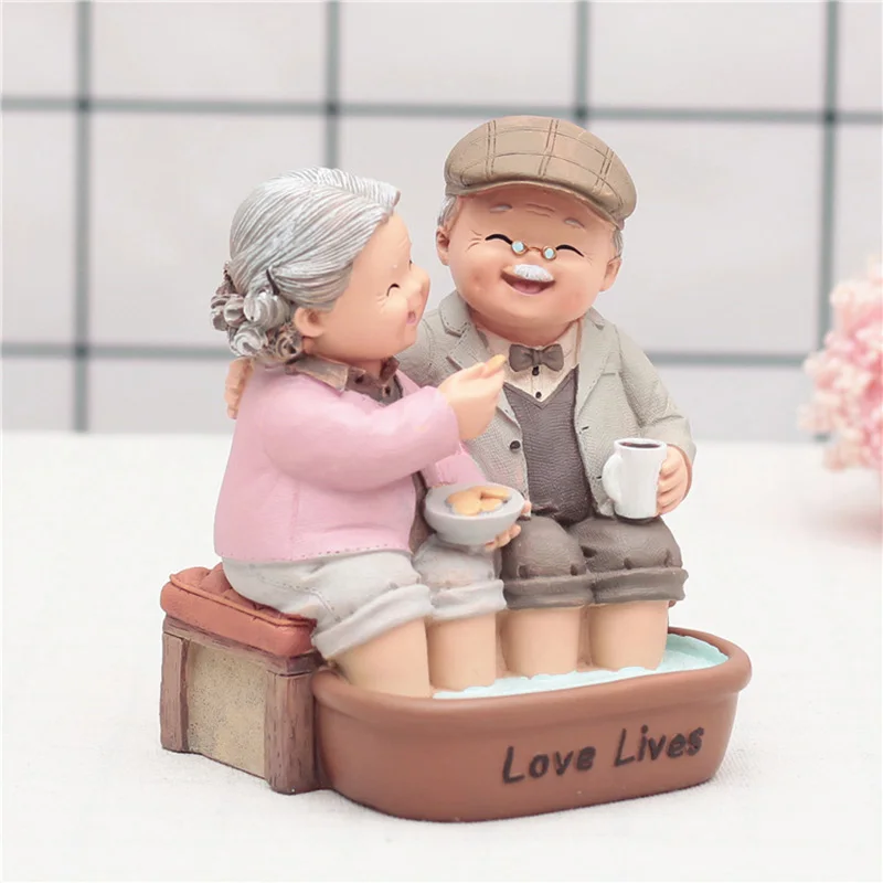 

Маленькое украшение, искусственная смола, ручная работа, бабушки и дедушки, миниатюрные Влюбленные