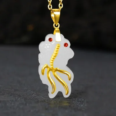 Золотое инкрустированное Нефритовое женское стильное годовое ожерелье с