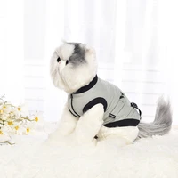 new dogs four legged clothes pet clothing warm knitted stripes teddy bear vip bullfighting home wear thickened cat jackets coat