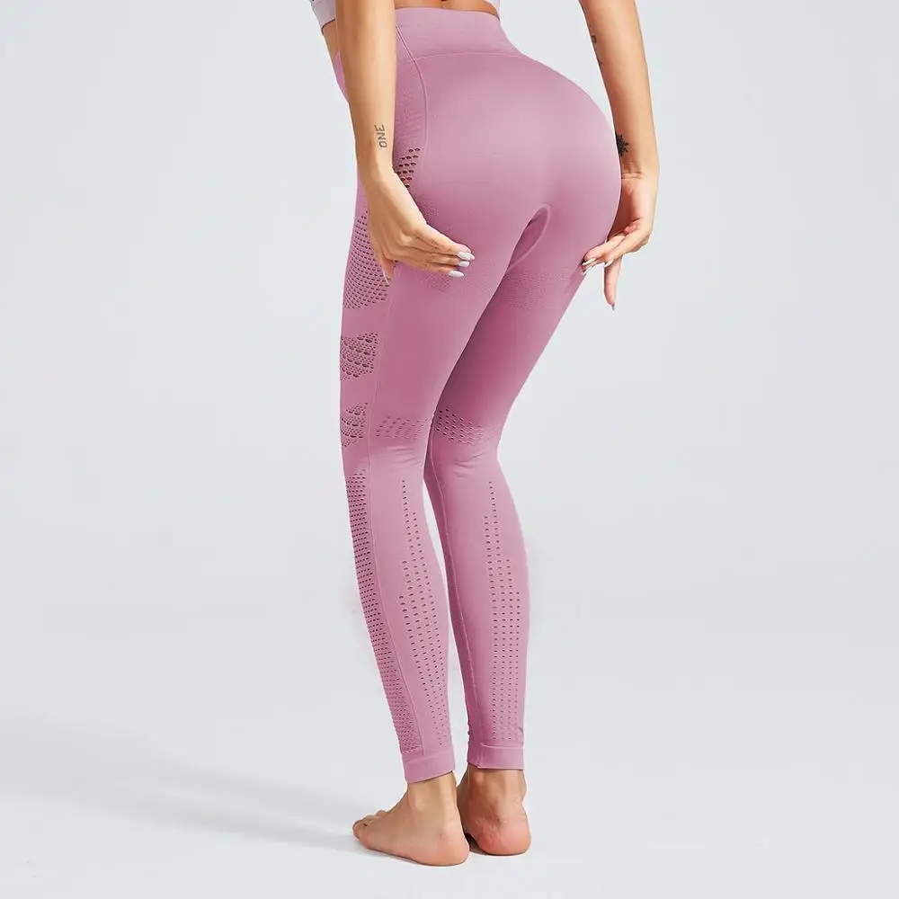 Полые Леггинсы для йоги с высокой талией прекрасно впитывают влагу благодаря
