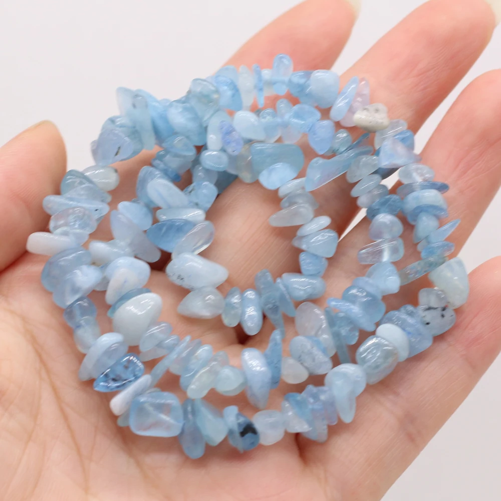 

5-8mm Natural Ice Through Aquamarine Beaded Irregular Gravel Beads for Jewelry Making DIY Necklace Bracelet Accessries