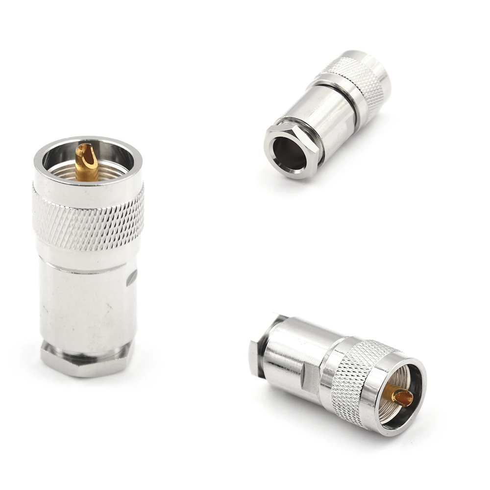1 шт. новые RG58 RG142 LMR195 RG400 UHF мужской PL 259 зажим Разъем Кабель Прямо радиочастотный