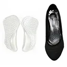 1 пара силиконовых стелек для женской обуви ортопедические гелевые подушечки для поддержки свода Нескользящие облегчающие боль стельки для обуви на плоской подошве