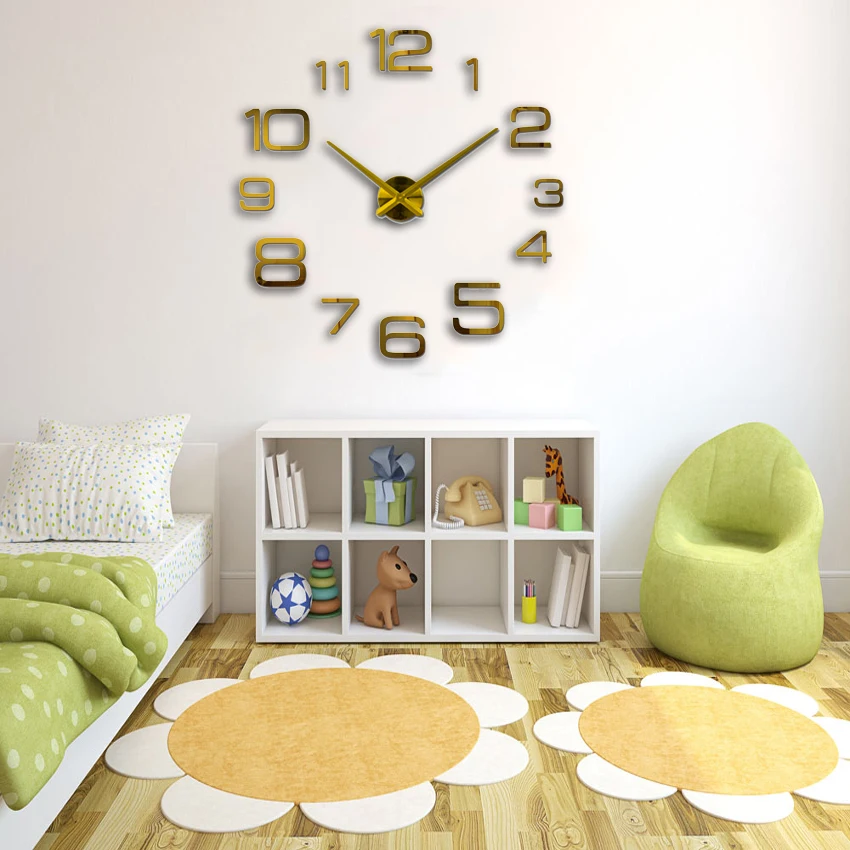 

2019 Free Shipping Wall Clock Watch In Wall Clocks Horloge 3d Diy Acrylic Mirror Stickers Home Decor Living Room Quartz Needle