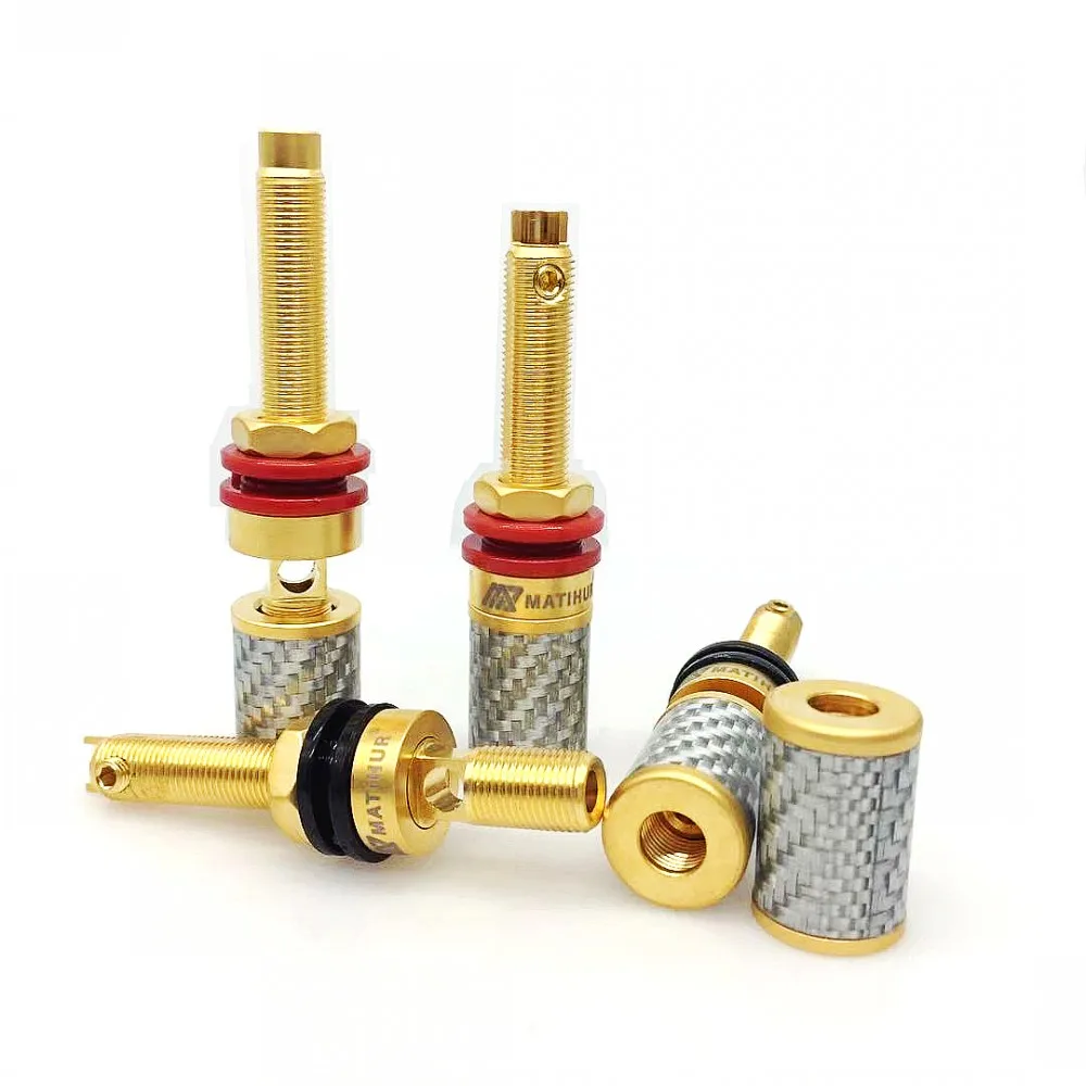 MATIHUR Carbon fiber 99.99% Pure Copper Gold Amplifier Speaker Terminal Binding Post XS2 | Электроника