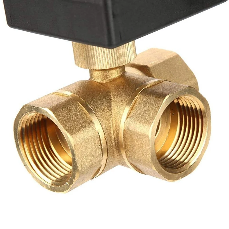 DN25 Three Way Electric Ball Valve Brass 1 Inch Lines Controls Water For Flow Control DC 24V | Обустройство дома