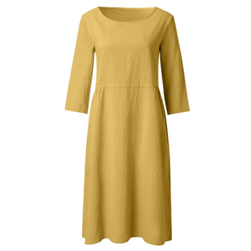 

Women Summer Style Feminino Vestido Round Neck Half Sleeve Cotton Casual Plus Size Ladies Dress Casual Dress