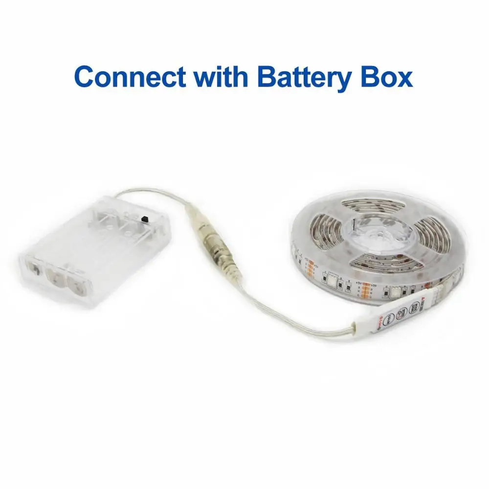 На батарейках USB светодиодные полосы света BT 2 м/6.56ft RGB SMD 5050 60 Светодиодный s IP65