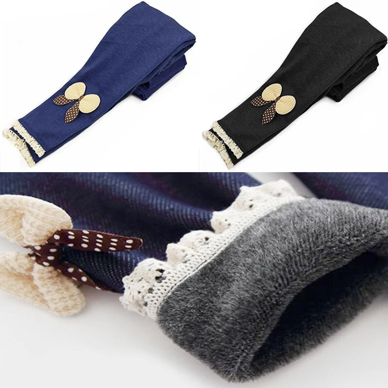 Новинка 2020 бархатные джинсовые леггинсы для девочек Осень зима Детские