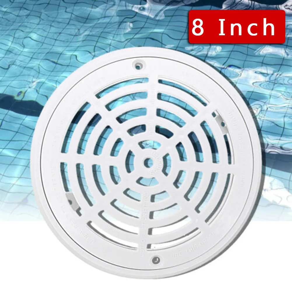 

8 Inch White Universal Round Swimming Pool Main Drain Cover ABS Plastic Pool Equipment Parts Replacement With Screws