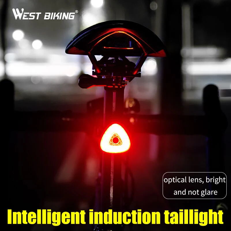 WEST BIKING интеллигентая (ый) велосипед хвост светильник светодиодный лампы вспышки