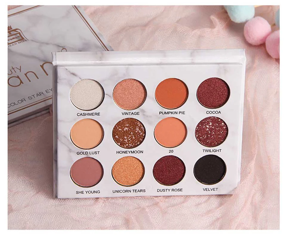 16 Colors Waterproof Long Lasting Highly Pigmented Glitter Eyeshadow Makeup Glitter Shiny Eyeshadow Palette Waterproof Cosmetic
