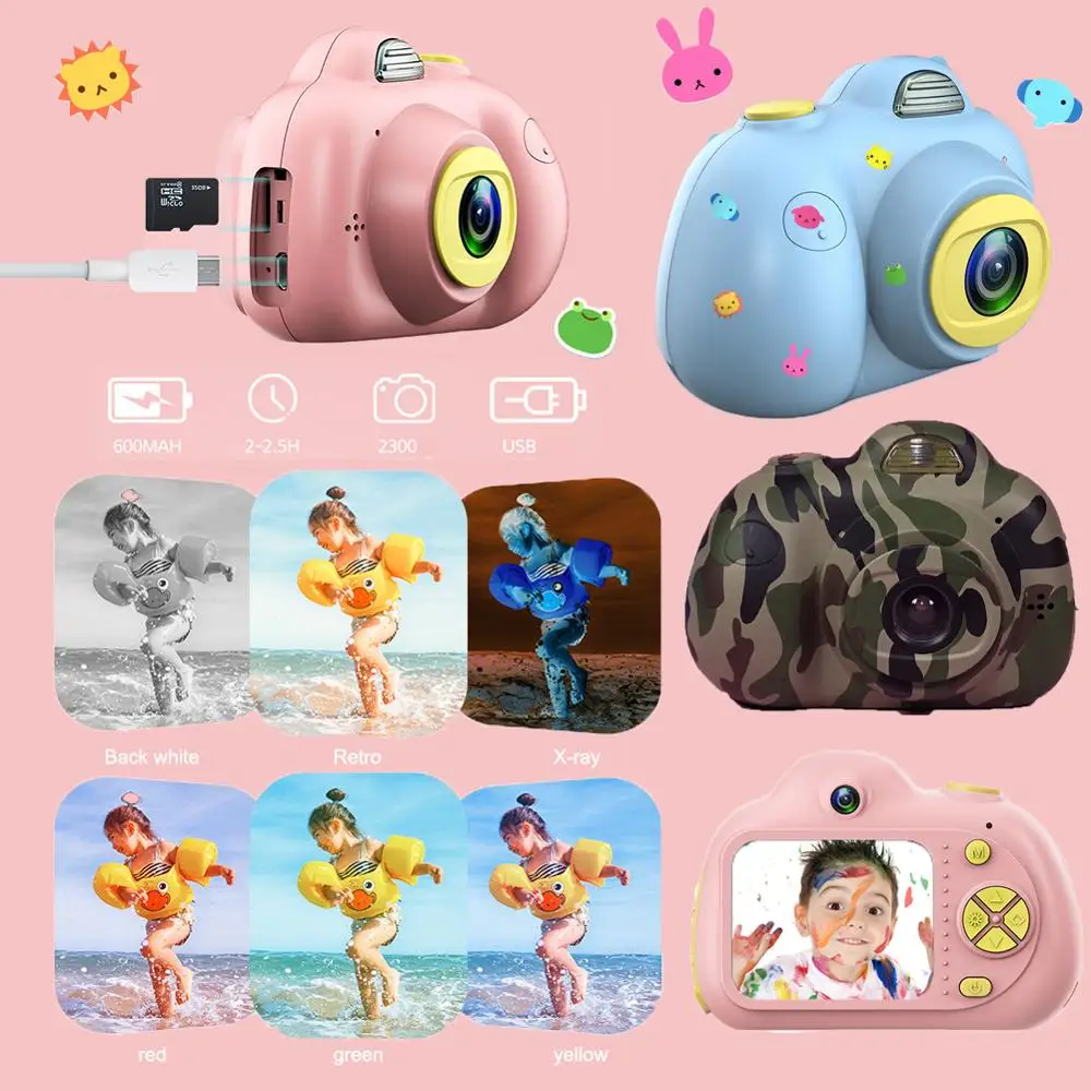 HitTime 8MP Children Camera 2.0" LCD Screen Full HD 1080P Digital Photo Mini Study Kids Toy Cameras Cute Birthday Gifts | Электроника