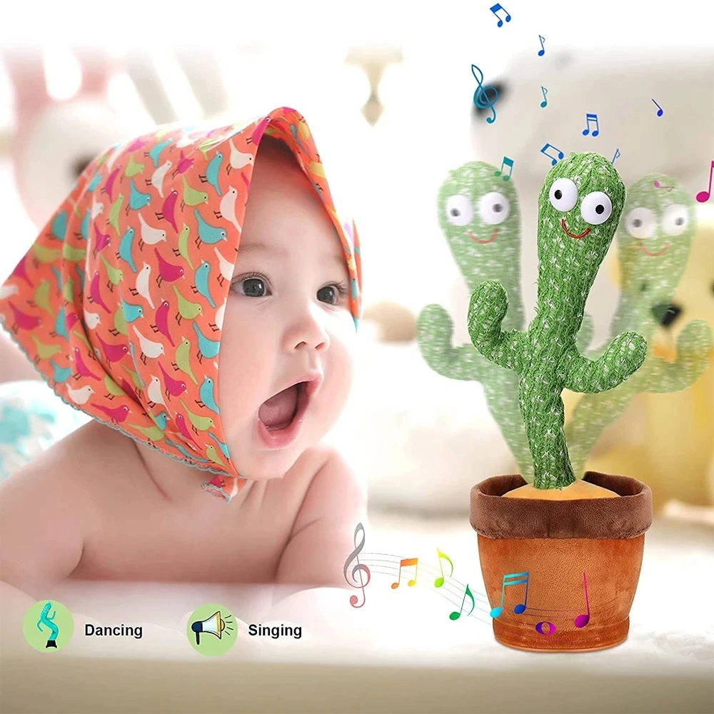 

Cactus Plush Toy Electric Singing Kawaii Dancing And Twisting Cactus Luminous Recording Learning To Speak Twisting Plush Toy