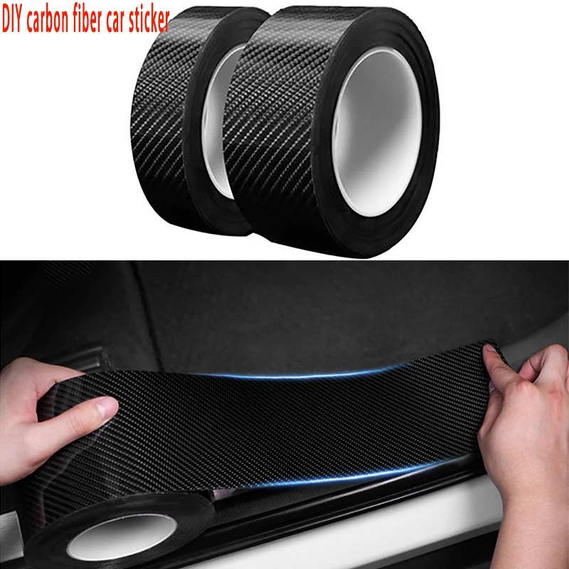 

Anti Scratch Carbon Fiber Car Sticker Decals Paste Protector Strip Auto Door Sill Side Mirror Tape Waterproof DIY Protect Film