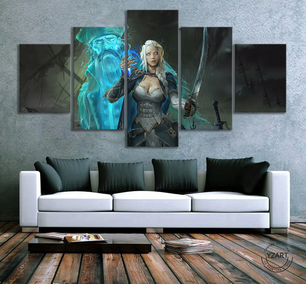 Jaina Proudmoore World of Warcraft Игра плакат Фантазия девушка картина маслом холст искусство Warcraft плакат Настенный декор картины