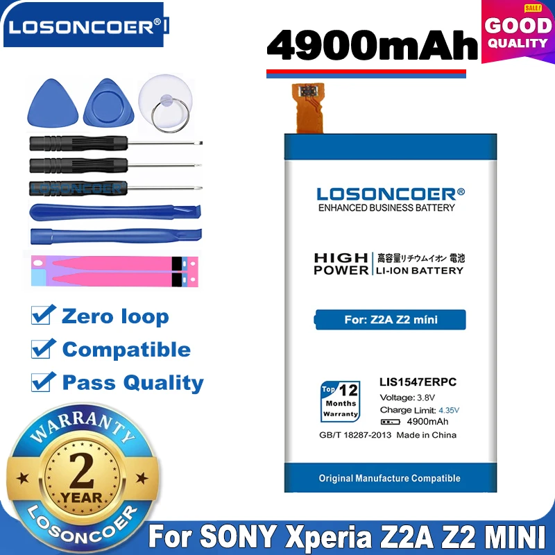 100% Оригинальный LOSONCOER 4900 мАч Высококачественный LIS1547ERPC Аккумулятор для SONY Xperia Z2