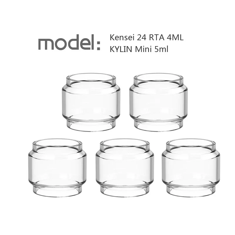 

5pcs YUHETEC Replacement Fat Glass Tank for Kensei 24 RTA 4ML/KYLIN Mini 5ml bubble glass Fatboy Tube