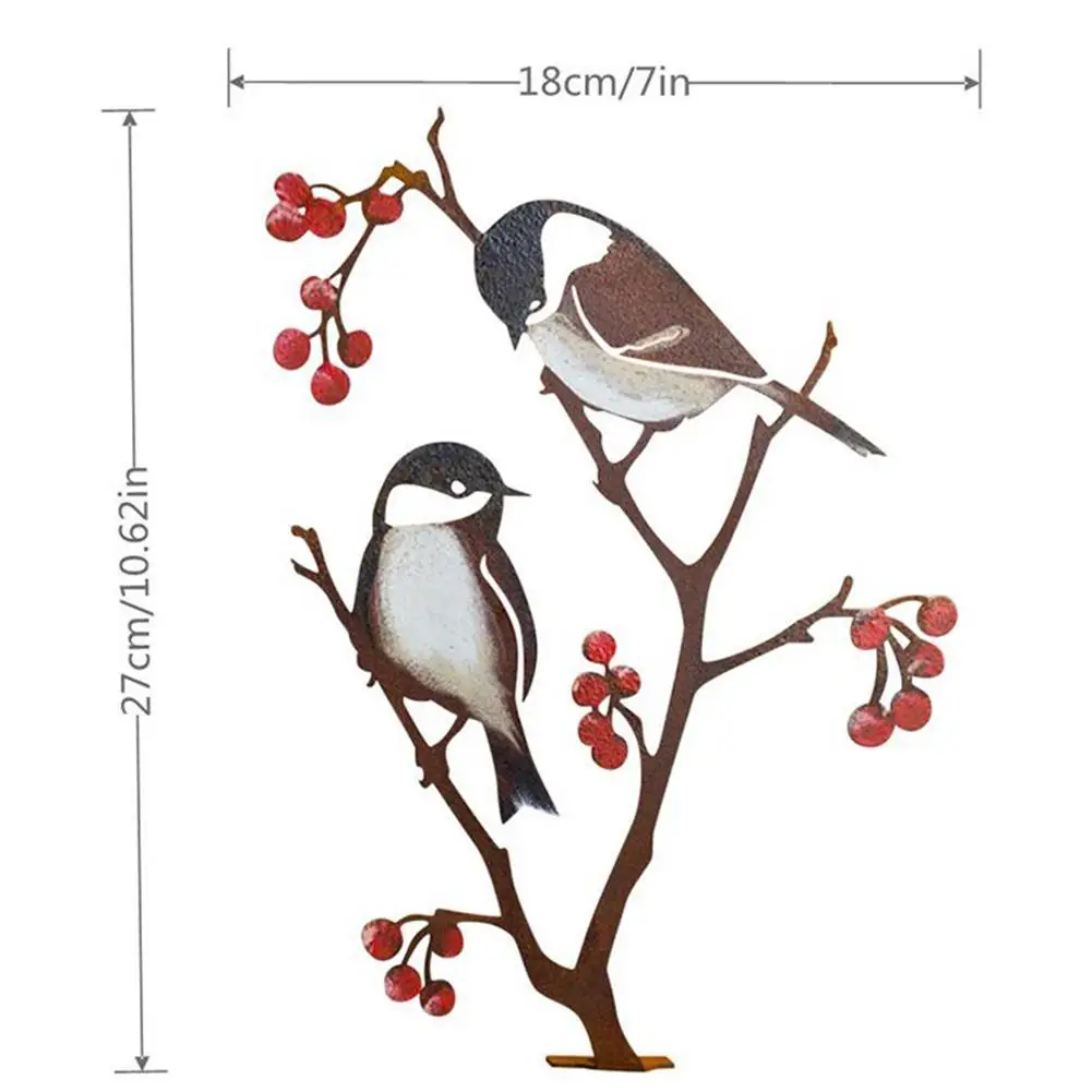 

Metal Bird Sparrow Ornaments Gardening Crafts Iron Crafts Creative Garden Art Hand Painted Chickadees Outdoor Decor DIY