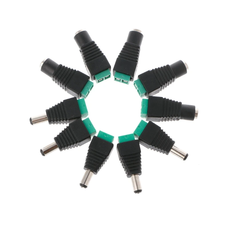 5 пар Штекерный + гнездовой разъем питания постоянного тока 2 1x5 мм|Соединители| |