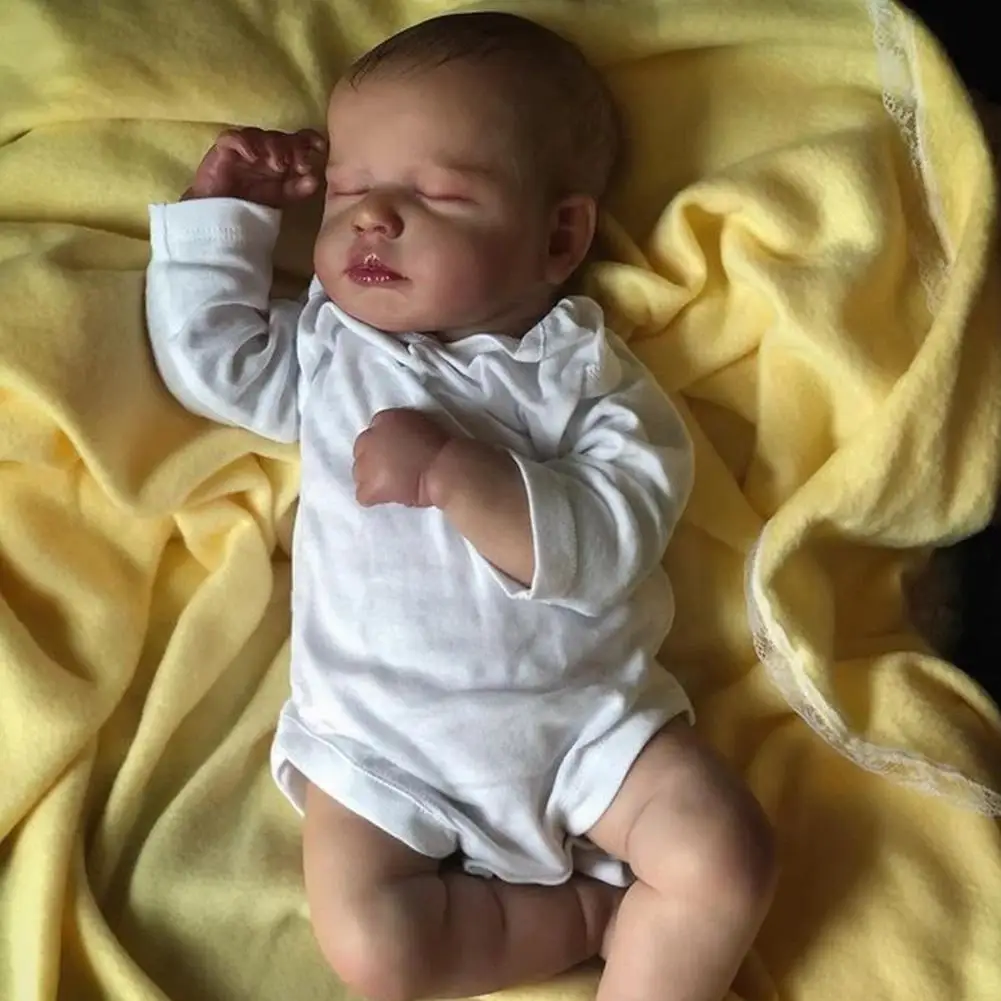 

50cm Cute Baby Lifelike Real Soft High Quality Collectible With Toy Hand-drawing Hair Reborn Art X6u3