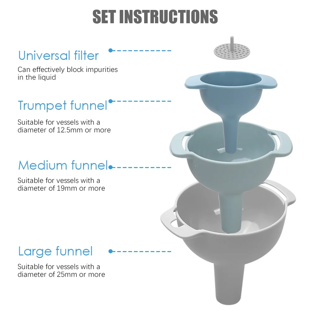 3 шт./компл. сине серый Воронка для перекачки жидкостей инструмент Кухня