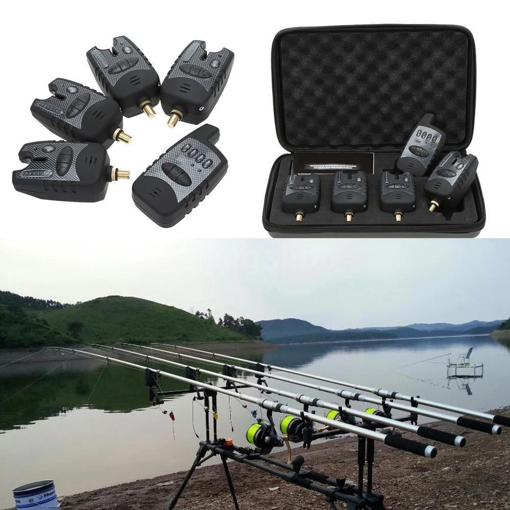 Набор сигнализаций для рыбалки беспроводной сигнализатор 4 1 светодиодный