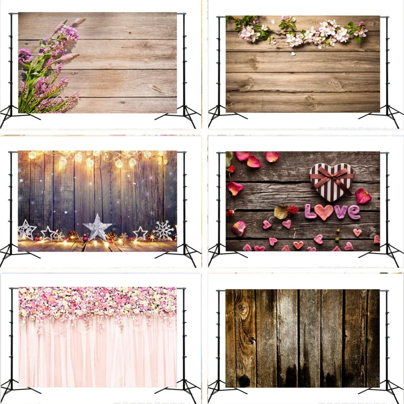 Nitree Подставки для фотографий в ретро-фон фотосъемки с изображением деревянной