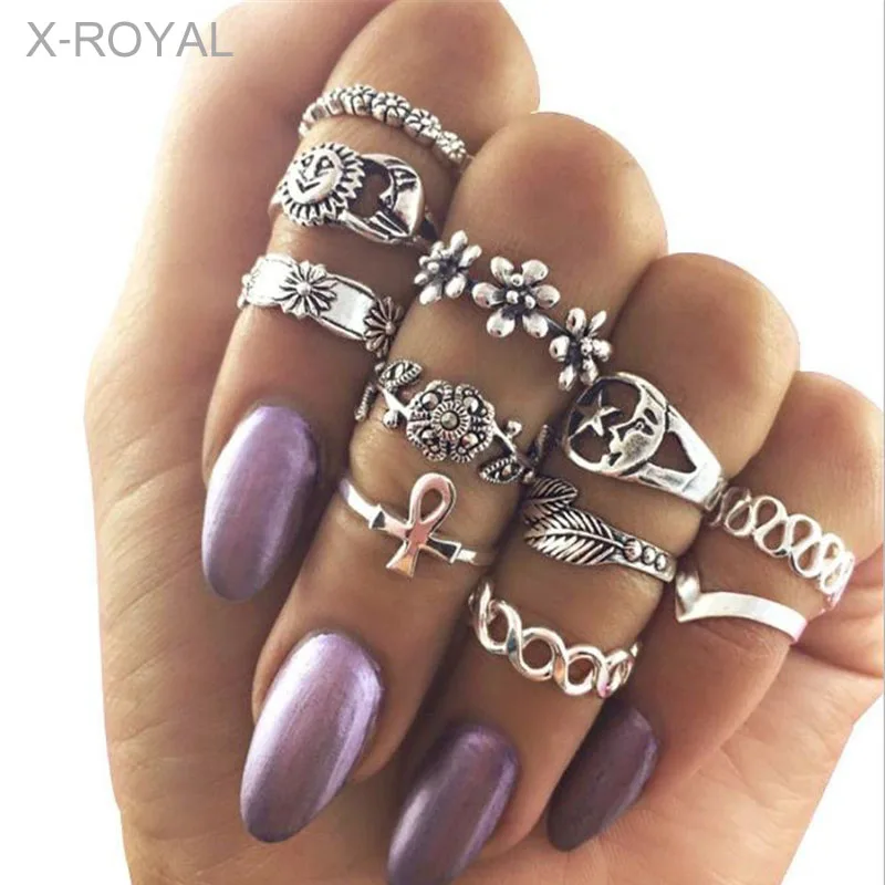 X ROYAL 11 шт./компл. полые тяга изображение солнца Луны и звезды цветок Форма